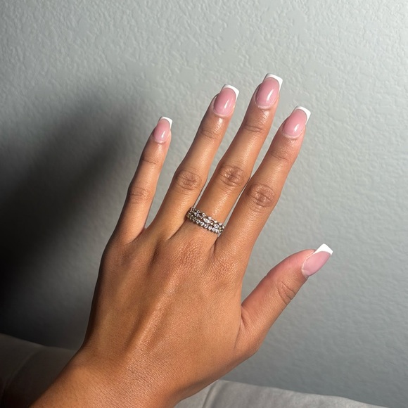 Caitlyn Minimalist .925 Crystal Stacking Ring Set - Size 8 - Picture 1 of 3